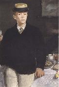 Edouard Manet Le dejeuner dans l'atelier (detail) (mk40) oil painting on canvas